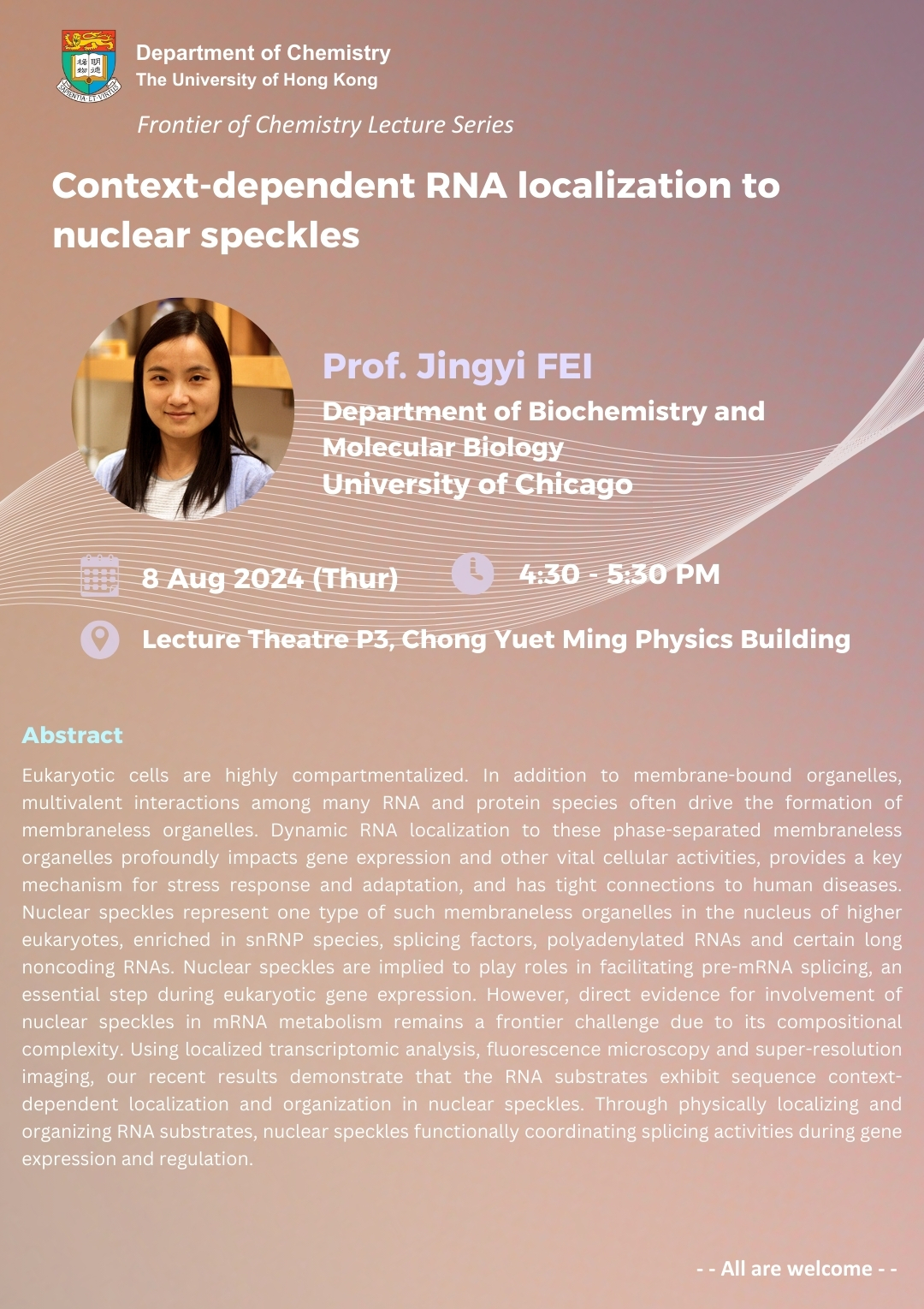 Self Photos / Files - Prof. Jingyi FEI Seminar poster