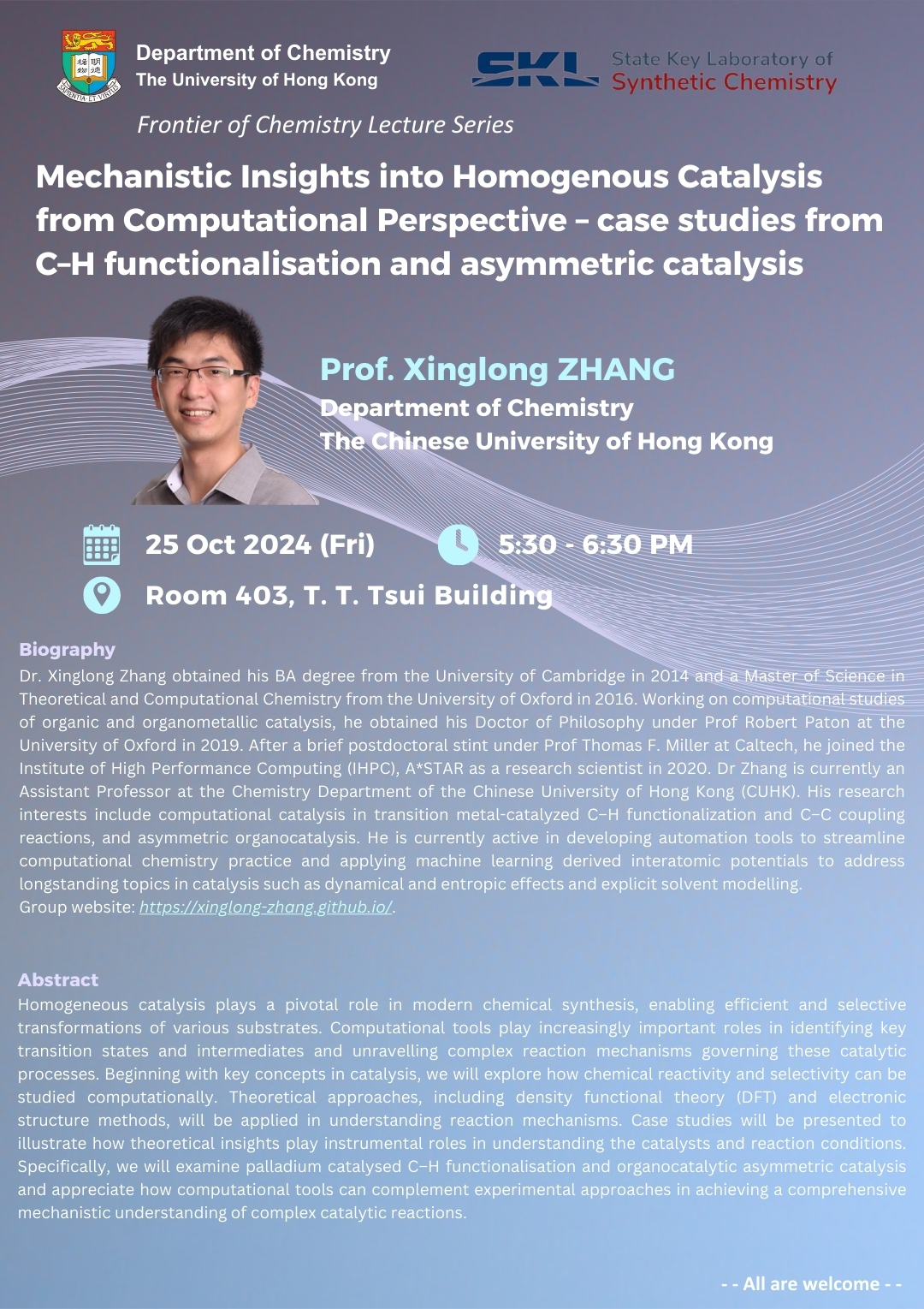 Self Photos / Files - Prof. Xinglong ZHANG Seminar Poster