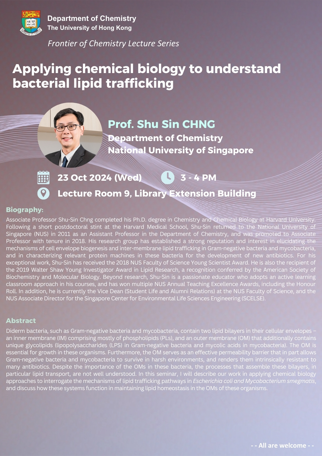 Self Photos / Files - Prof. Shu Sin CHNG Seminar Poster