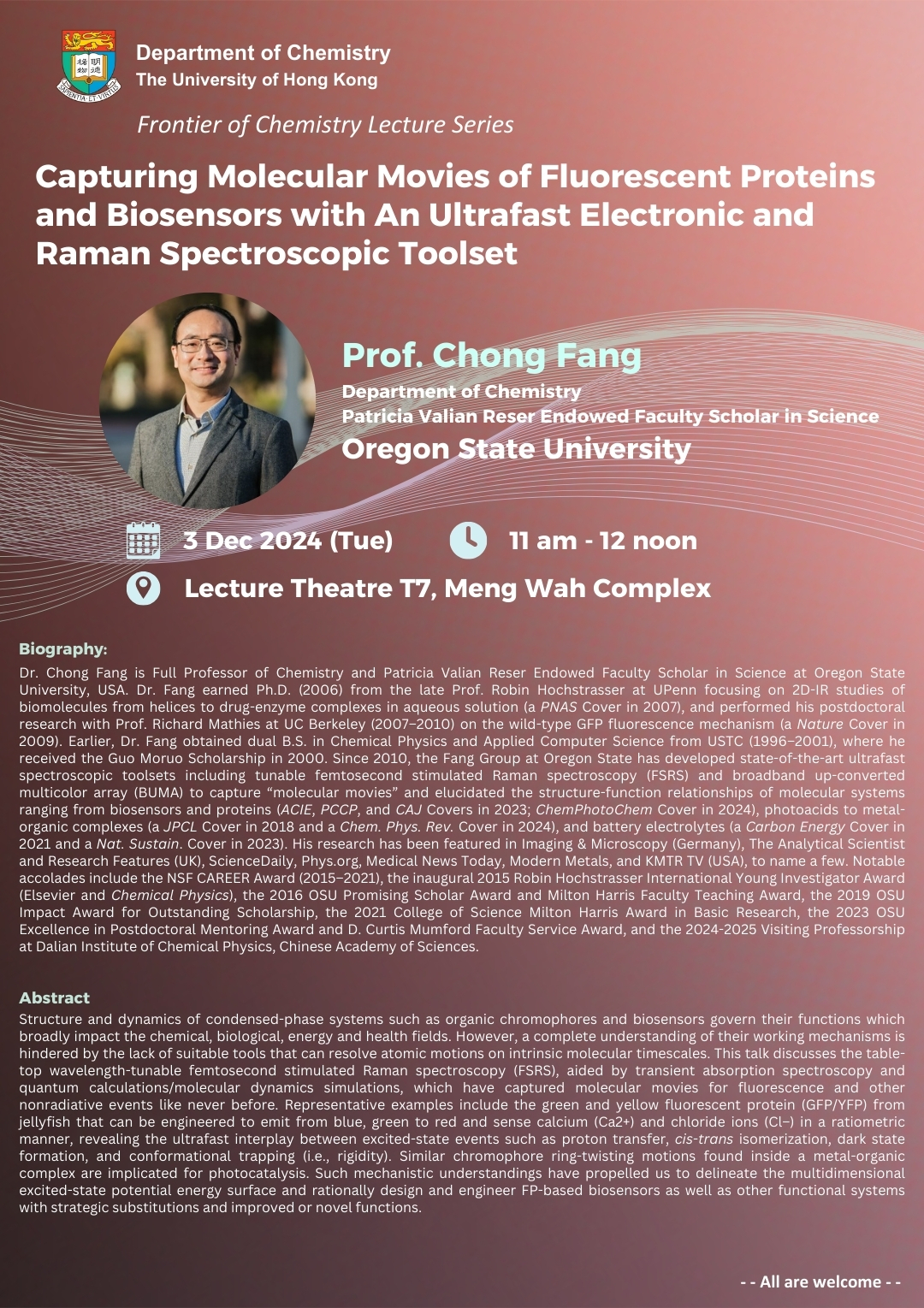Self Photos / Files - Prof. Chong Fang Seminar poster