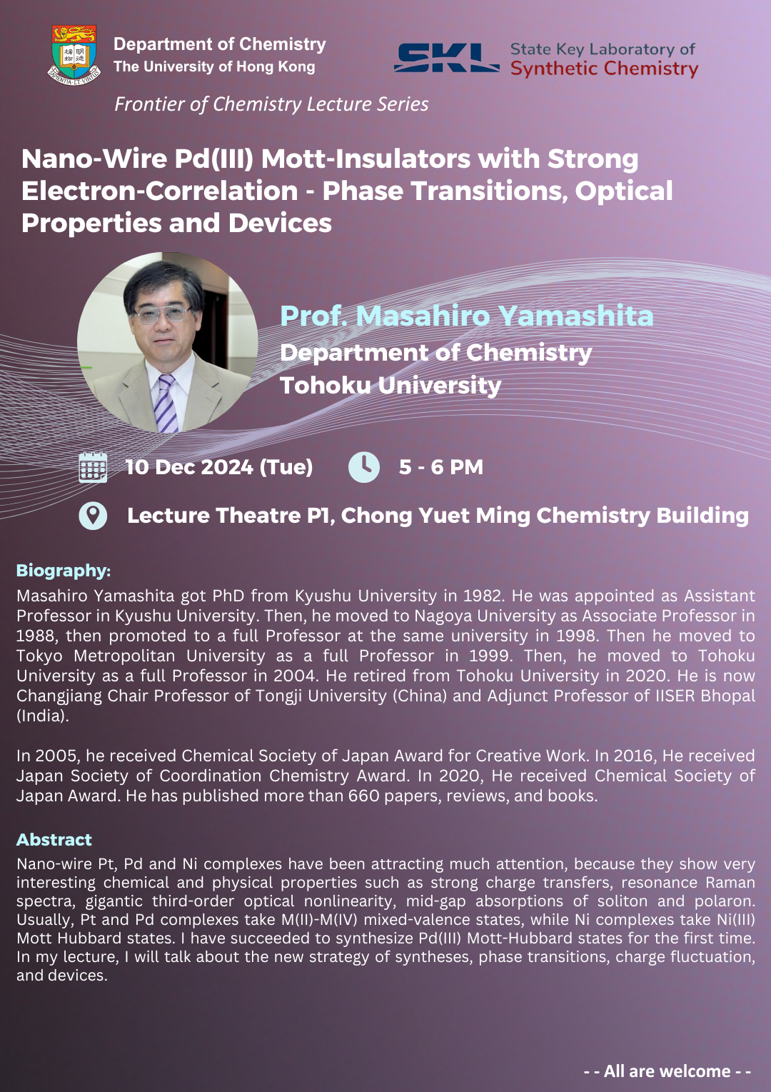 Self Photos / Files - Prof. Masahiro Yamashita Seminar Poster