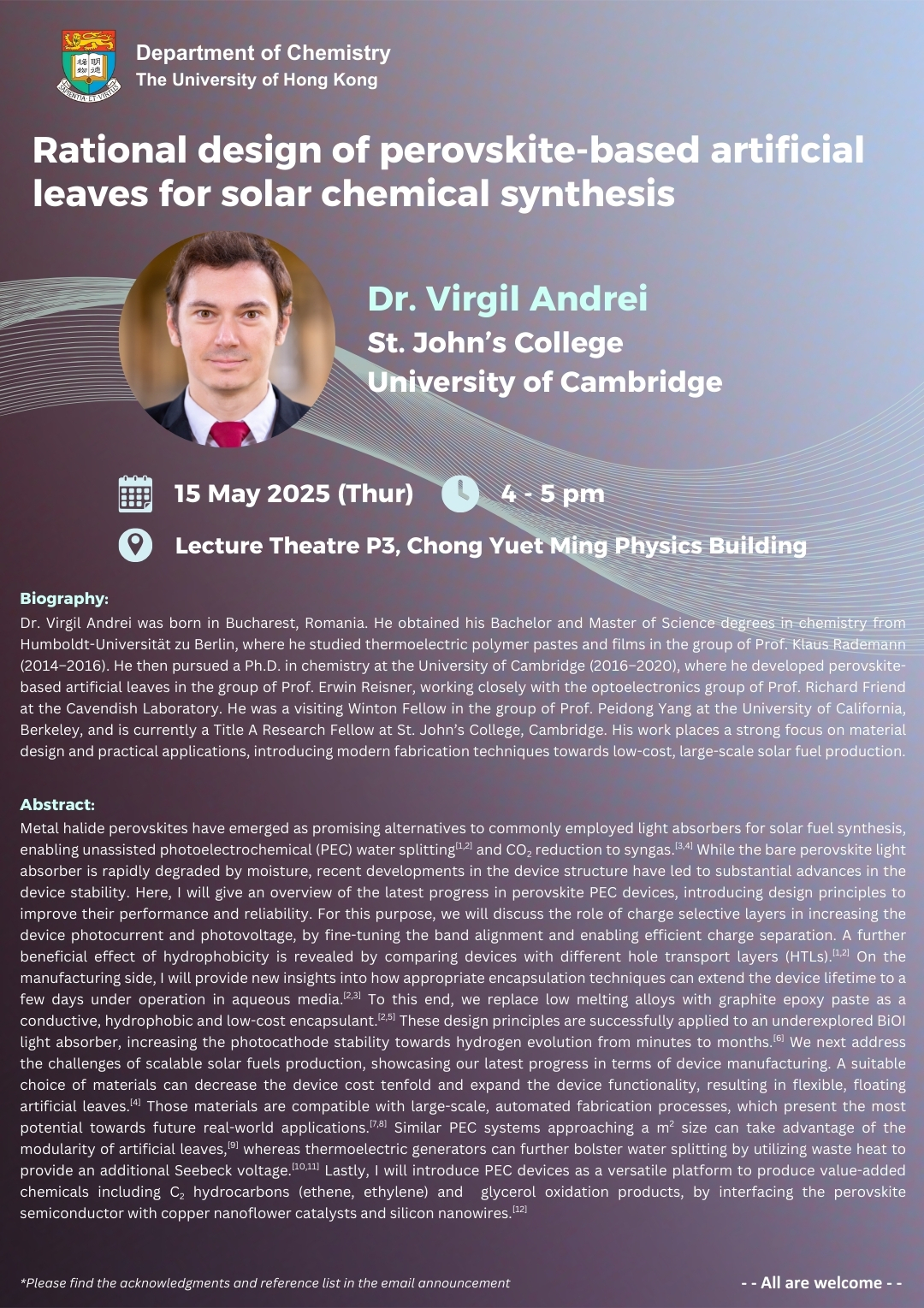 Self Photos / Files - Dr. Virgil Andrei Seminar Poster