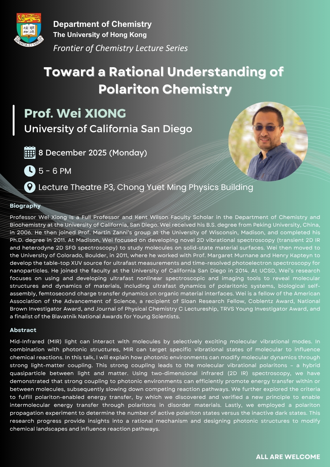 Self Photos / Files - Prof. Wei Xiong Seminar Poster