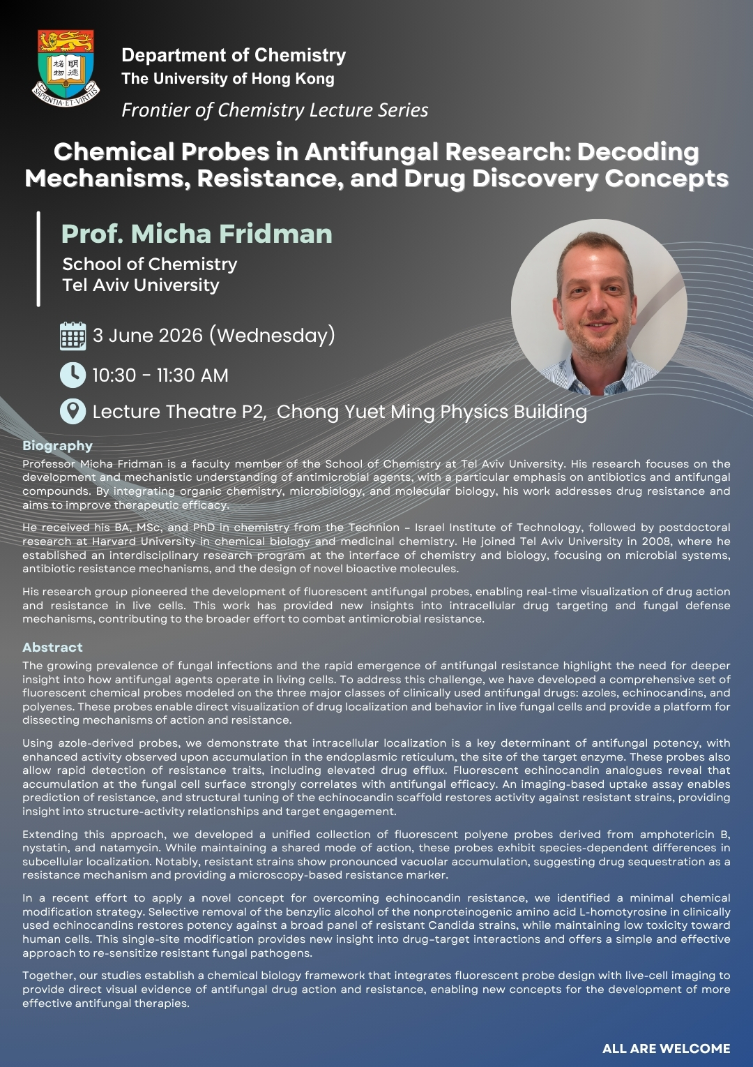 Self Photos / Files - Prof. Micha Fridman Seminar Poster