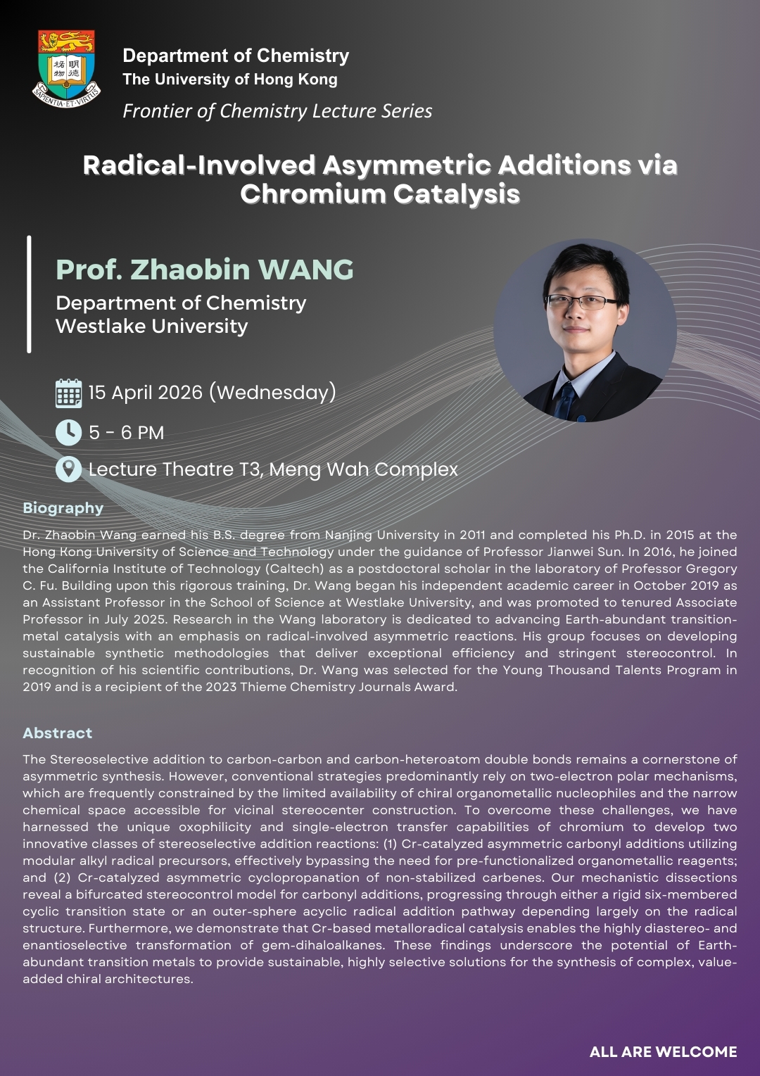 Self Photos / Files - 20260415_Prof. Zhaobin Wang Seminar Poster