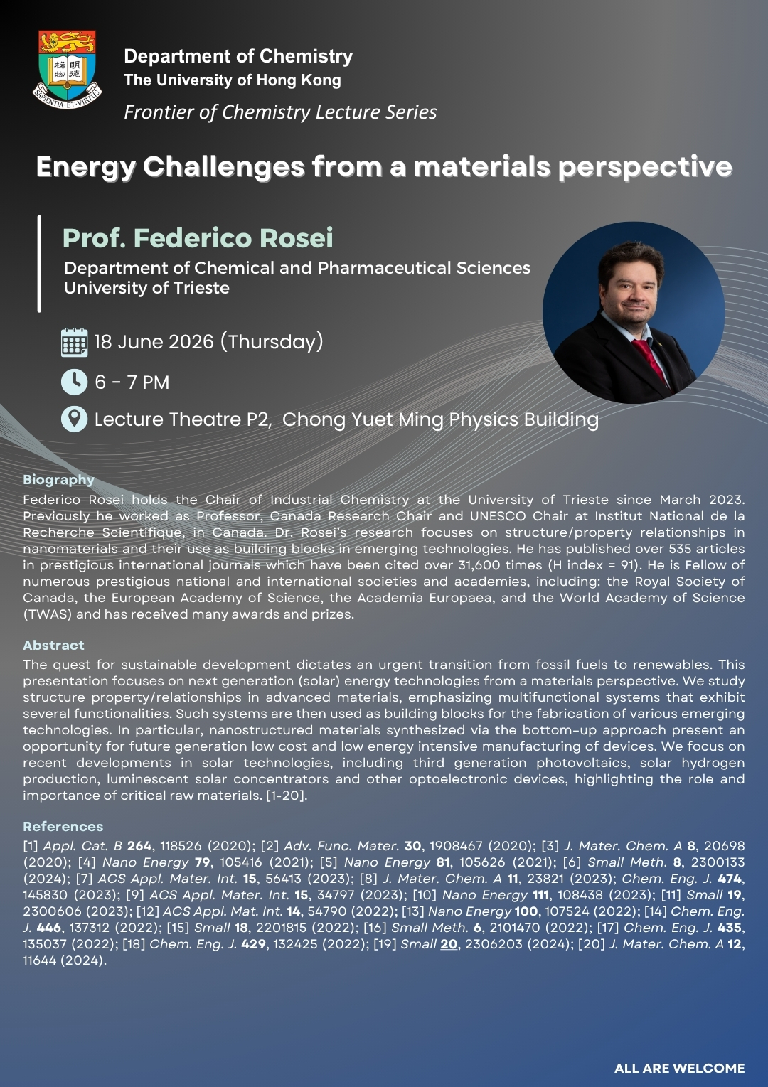 Self Photos / Files - Prof. Federico Rosei Seminar Poster